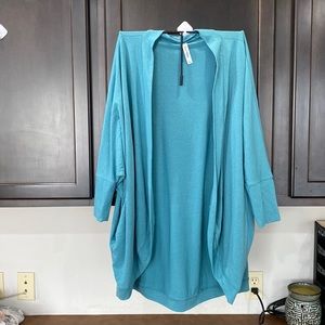 Teal 3/4 length midi cardigan